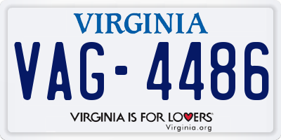 VA license plate VAG4486