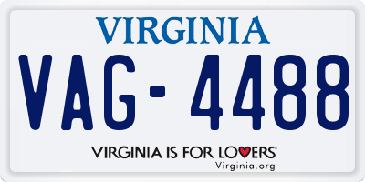 VA license plate VAG4488