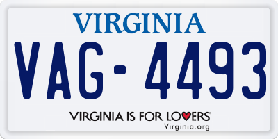 VA license plate VAG4493