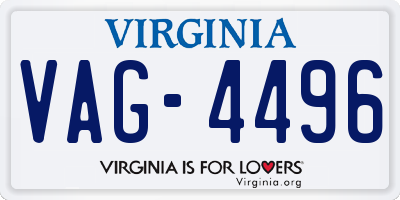 VA license plate VAG4496