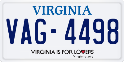VA license plate VAG4498