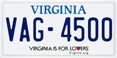 VA license plate VAG4500