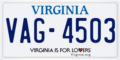 VA license plate VAG4503