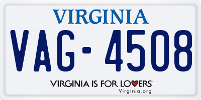 VA license plate VAG4508