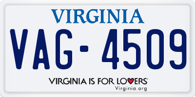 VA license plate VAG4509