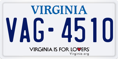 VA license plate VAG4510