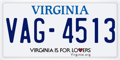 VA license plate VAG4513