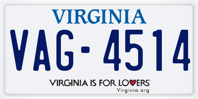 VA license plate VAG4514