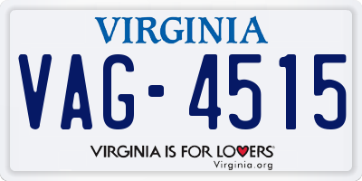 VA license plate VAG4515