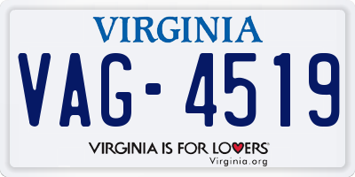 VA license plate VAG4519