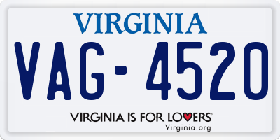 VA license plate VAG4520
