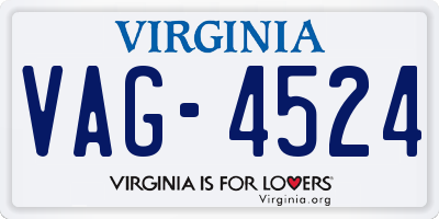VA license plate VAG4524