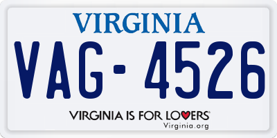 VA license plate VAG4526