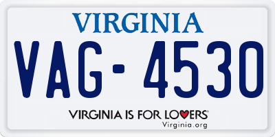 VA license plate VAG4530