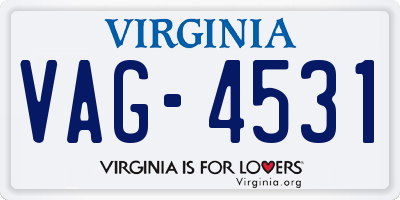 VA license plate VAG4531