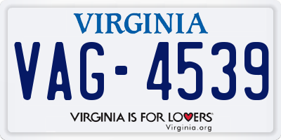 VA license plate VAG4539