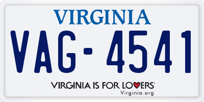 VA license plate VAG4541