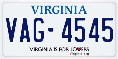 VA license plate VAG4545