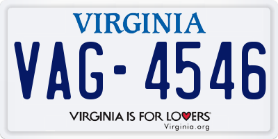 VA license plate VAG4546