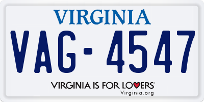 VA license plate VAG4547