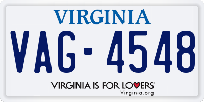 VA license plate VAG4548