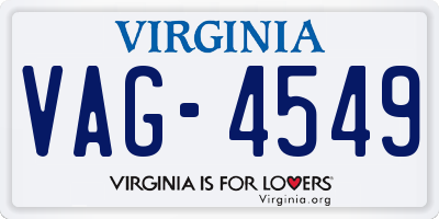 VA license plate VAG4549