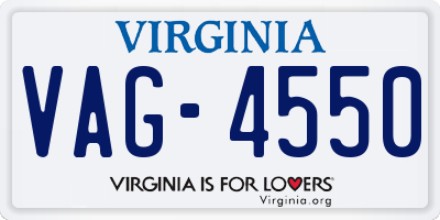 VA license plate VAG4550