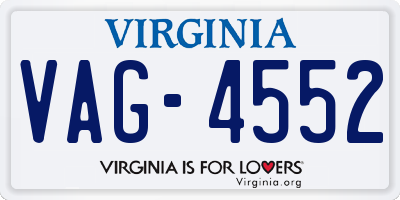 VA license plate VAG4552