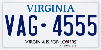 VA license plate VAG4555