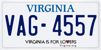 VA license plate VAG4557