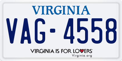VA license plate VAG4558