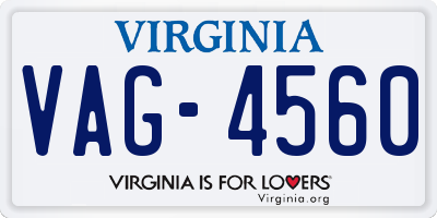 VA license plate VAG4560