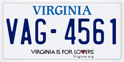 VA license plate VAG4561