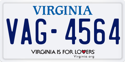VA license plate VAG4564