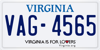 VA license plate VAG4565