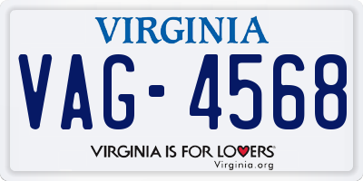 VA license plate VAG4568