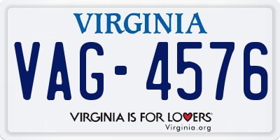 VA license plate VAG4576