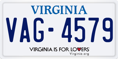 VA license plate VAG4579