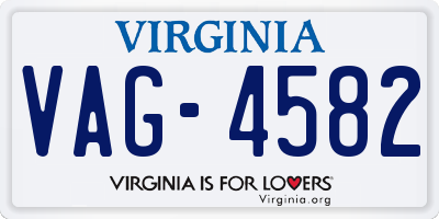VA license plate VAG4582