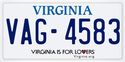 VA license plate VAG4583
