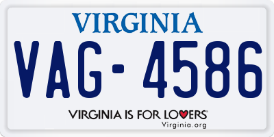 VA license plate VAG4586