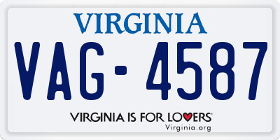 VA license plate VAG4587