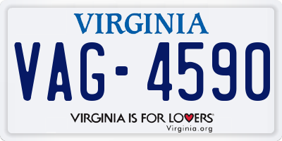 VA license plate VAG4590