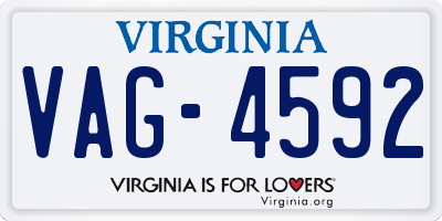 VA license plate VAG4592