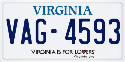 VA license plate VAG4593