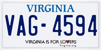 VA license plate VAG4594