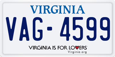VA license plate VAG4599