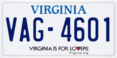 VA license plate VAG4601