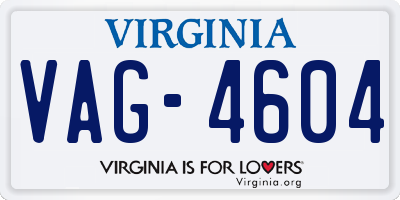 VA license plate VAG4604