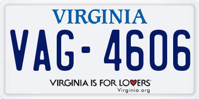 VA license plate VAG4606
